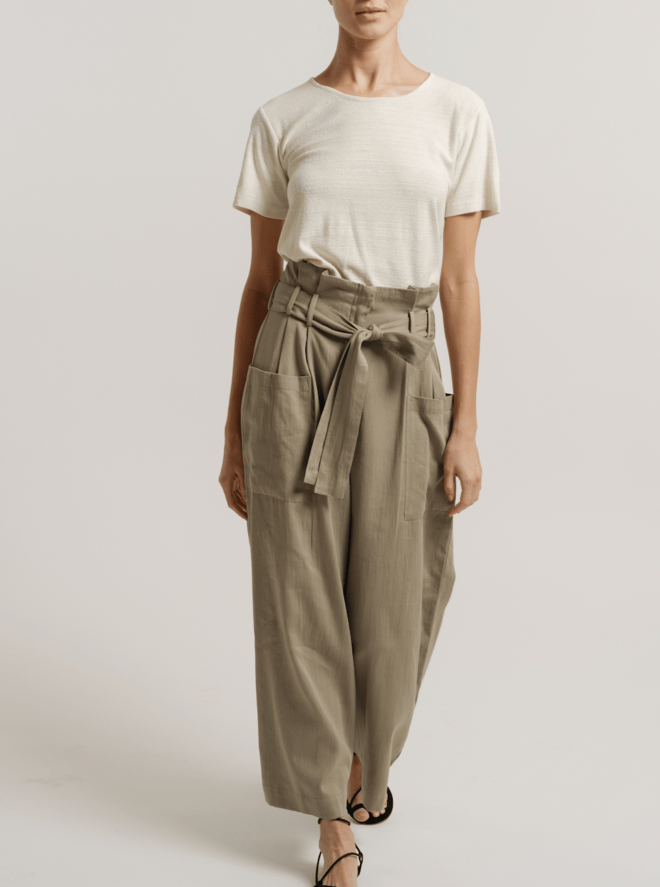 Khaki paper clearance bag pants