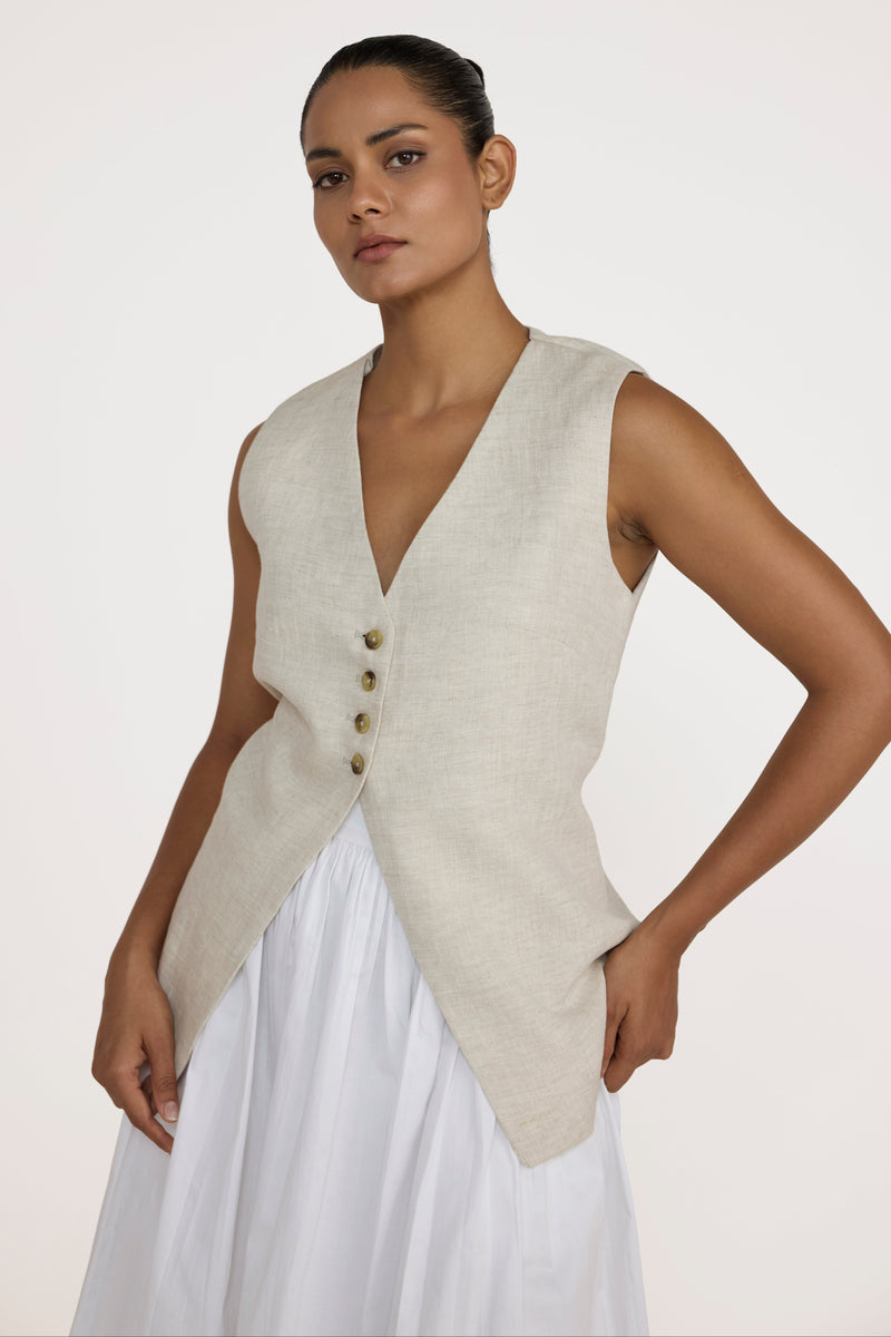 Longline Vest - Natural LAUDE the Label Longline Vest - Natural LAUDE the Label