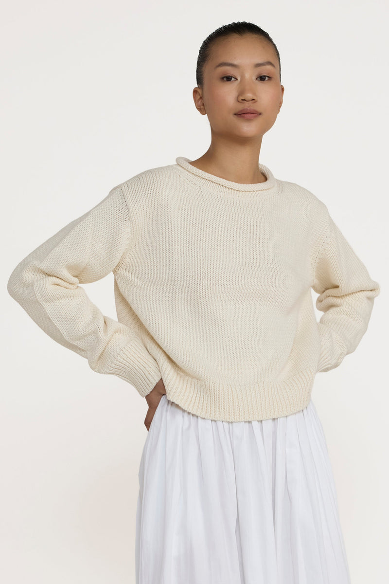 Mare Rolled Neck Sweater - Ivory