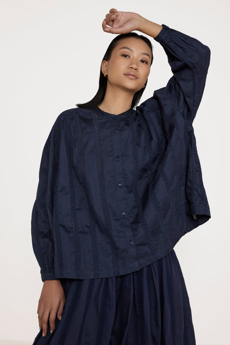 Francoise Top - Navy Lace