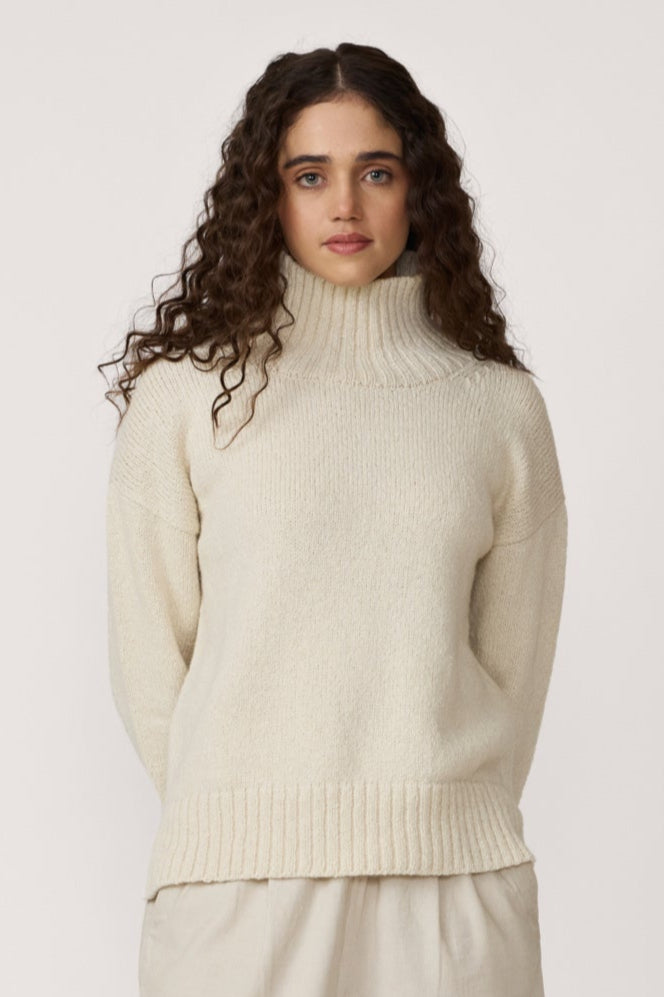 Totto Mock Turtleneck Sweater - Ivory