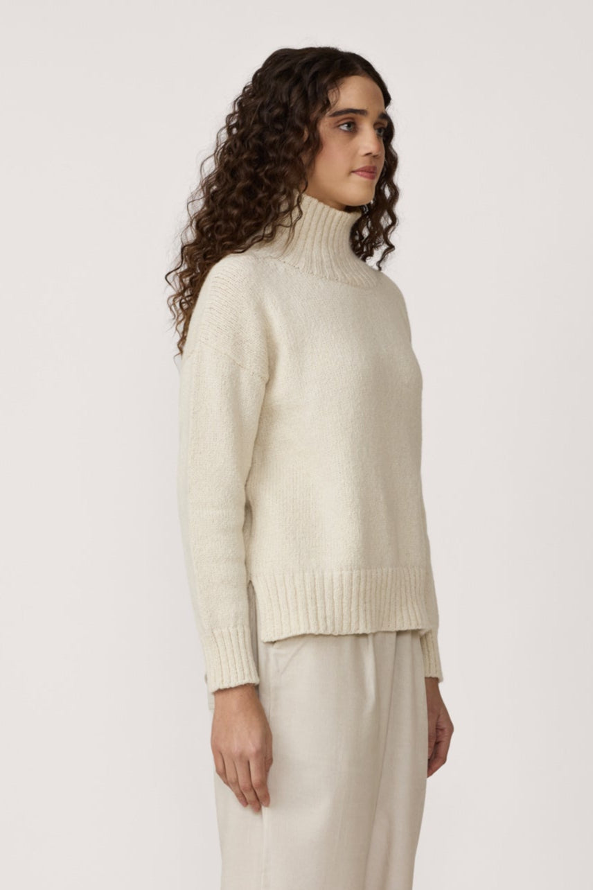 Totto Mock Turtleneck Sweater - Ivory