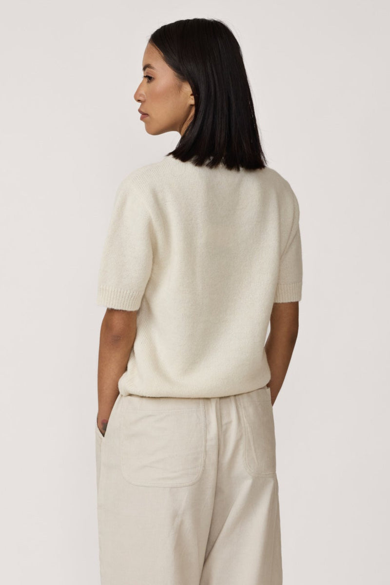 Row Sweater Tee - Ivory