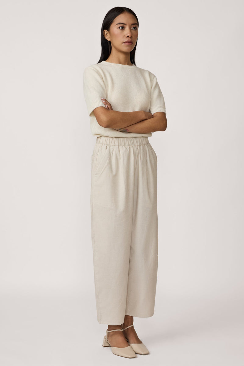 Row Sweater Tee - Ivory