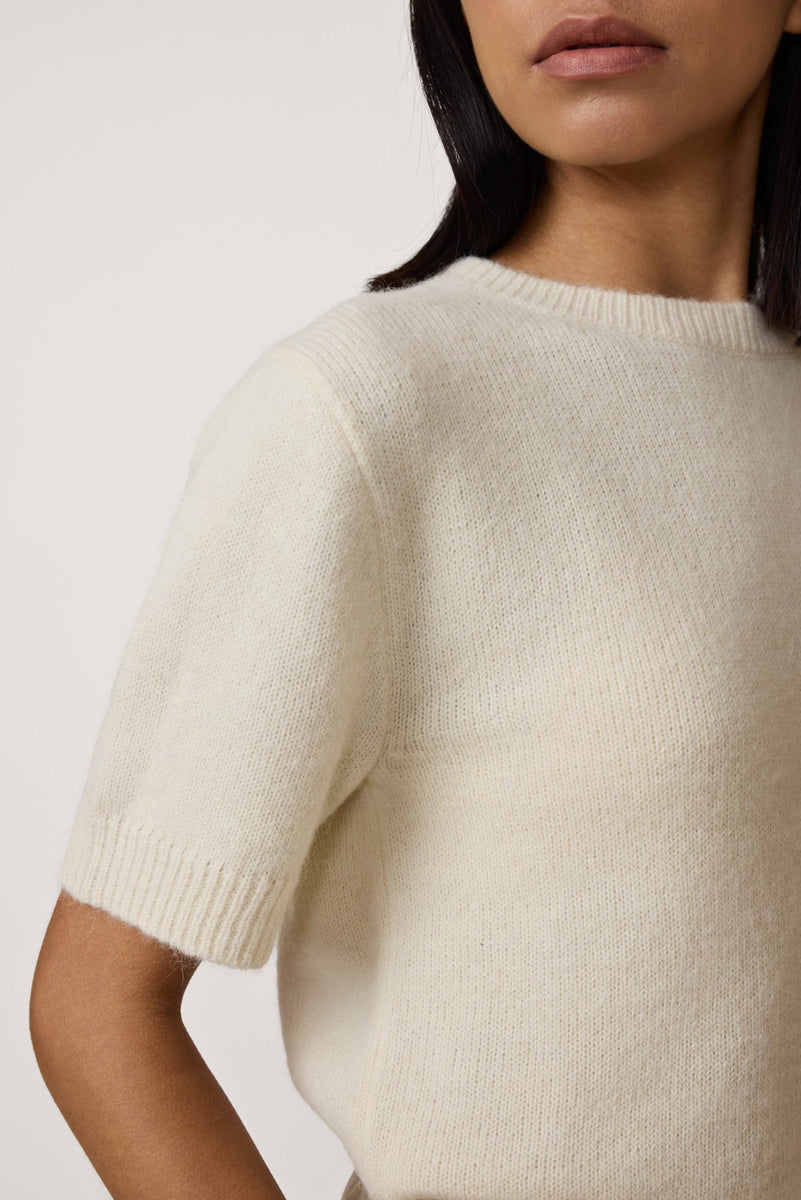 Row Sweater Tee - Ivory