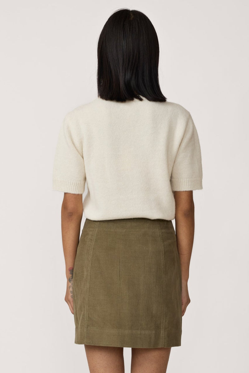 Classic Mini Skirt - Olive Corduroy