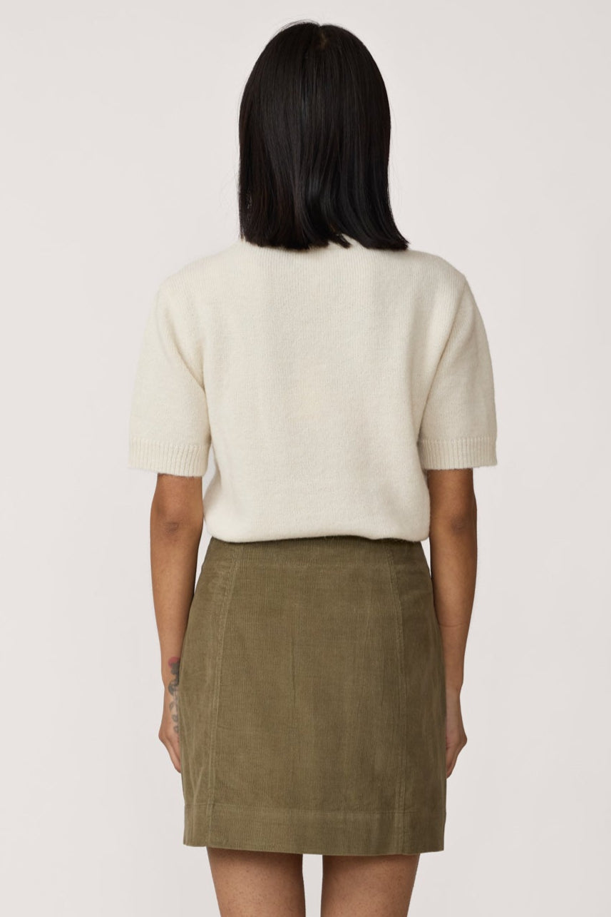 Classic Mini Skirt - Olive Corduroy