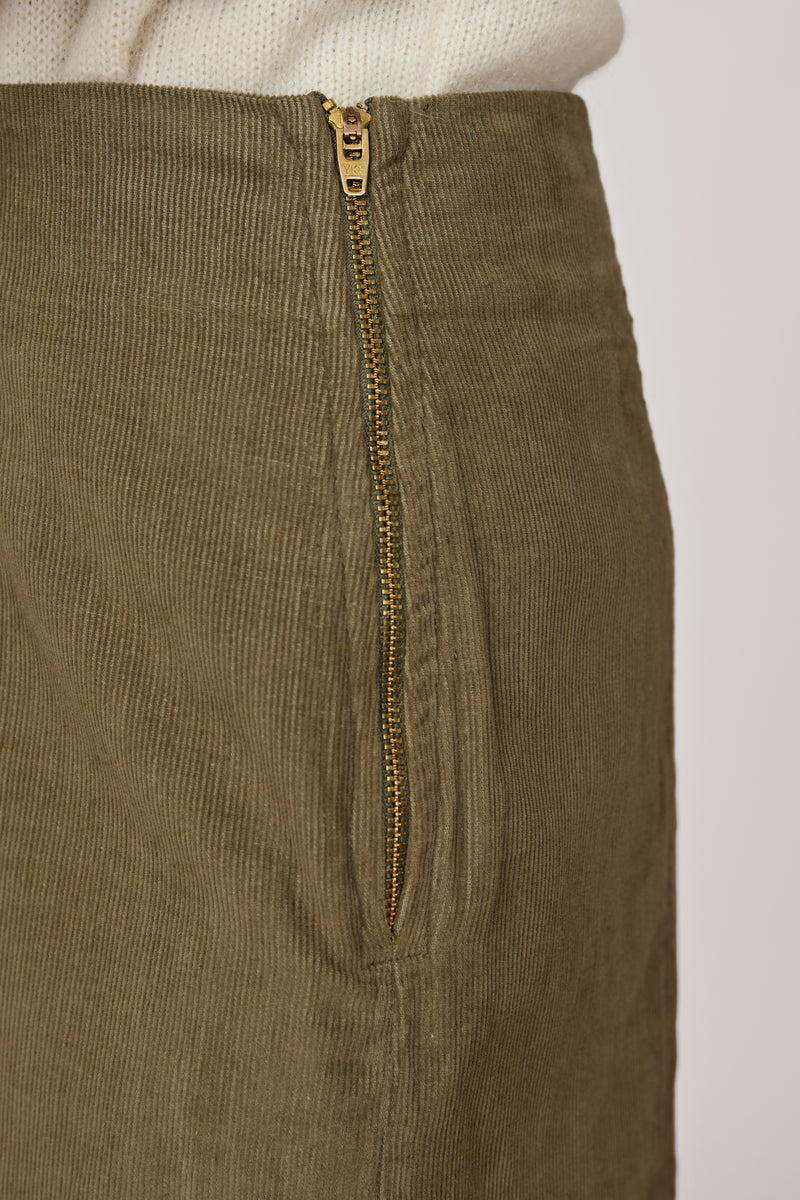 Classic Mini Skirt - Olive Corduroy