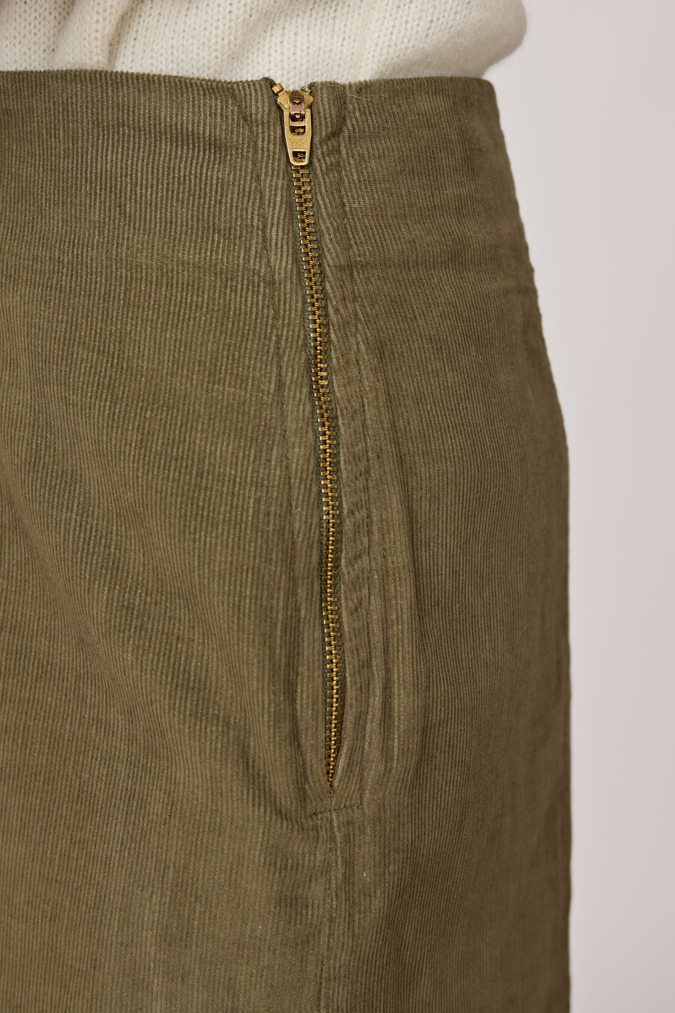 Classic Mini Skirt - Olive Corduroy