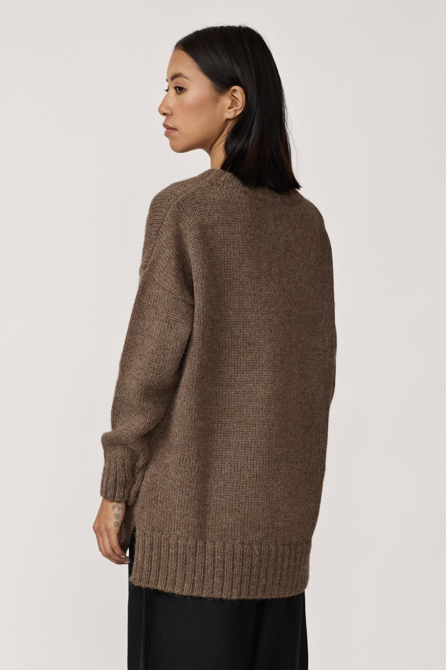 Oversized Alpaca Sweater - Nutty Brown