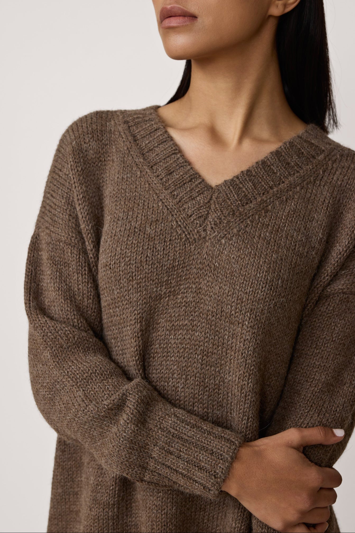 Oversized Alpaca Sweater - Nutty Brown