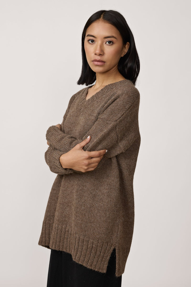 Oversized Alpaca Sweater - Nutty Brown