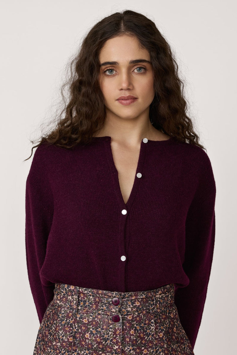 Classic Cardigan - Berry
