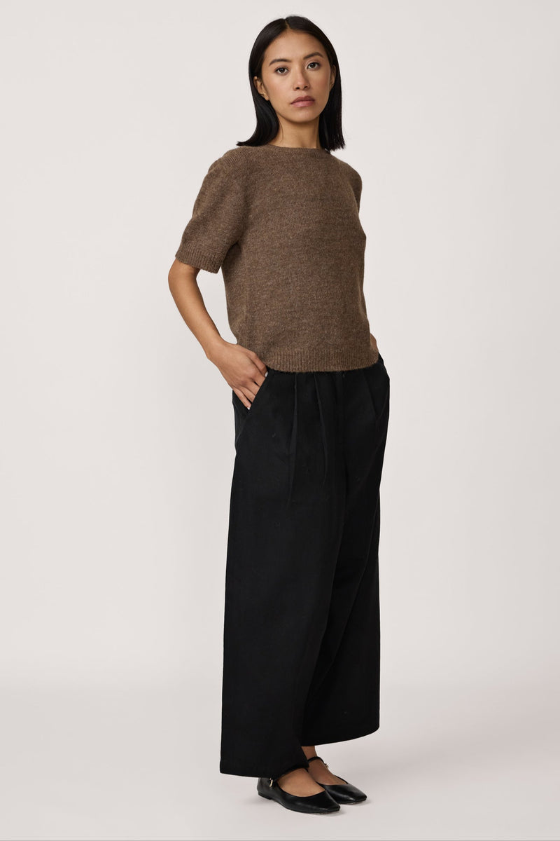Row Sweater Tee - Nutty Brown