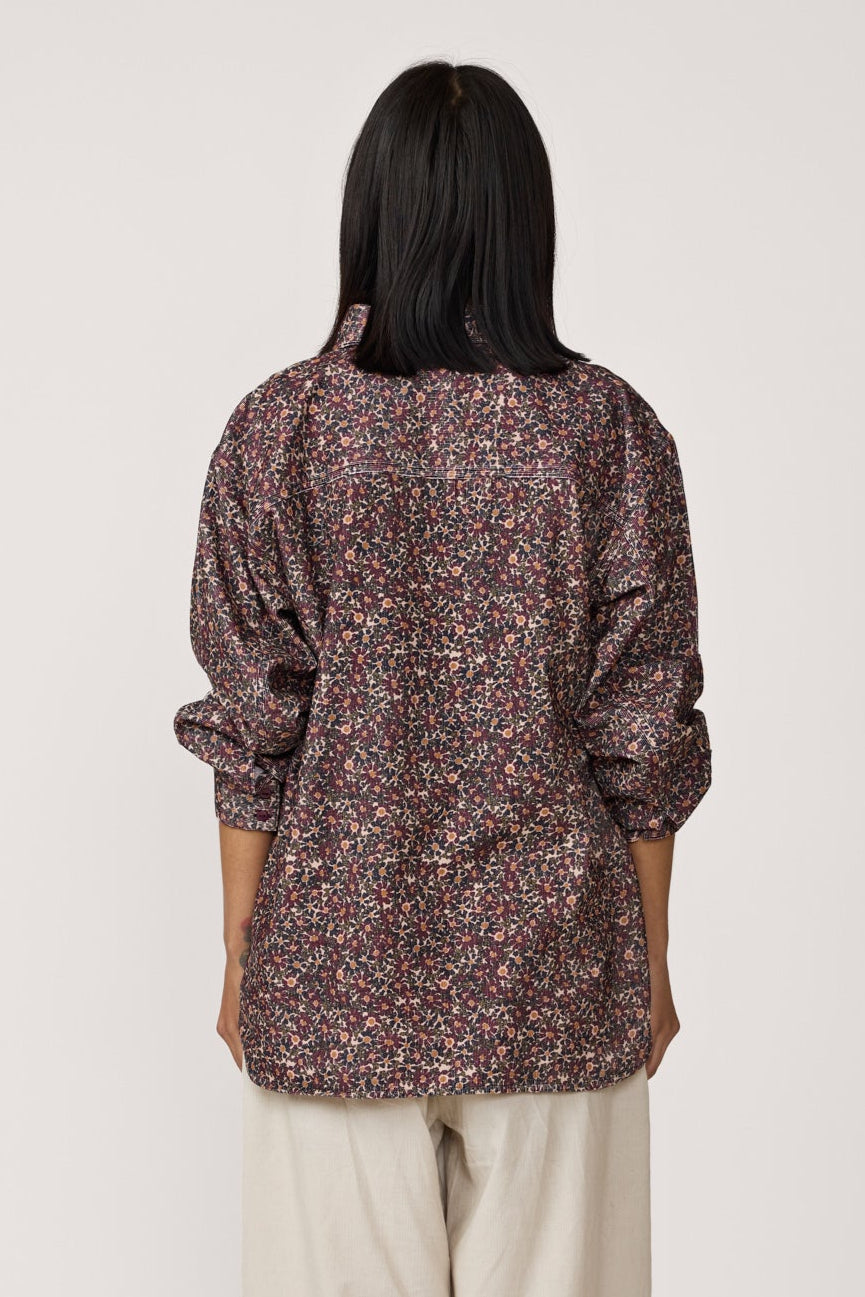Boyfriend Shirt - Floral Corduroy