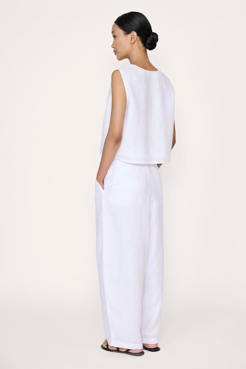 Boyfriend Pant - White Linen