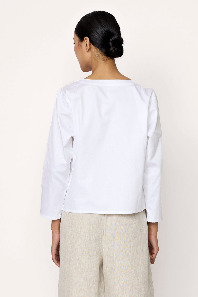 Tie Front Top - White