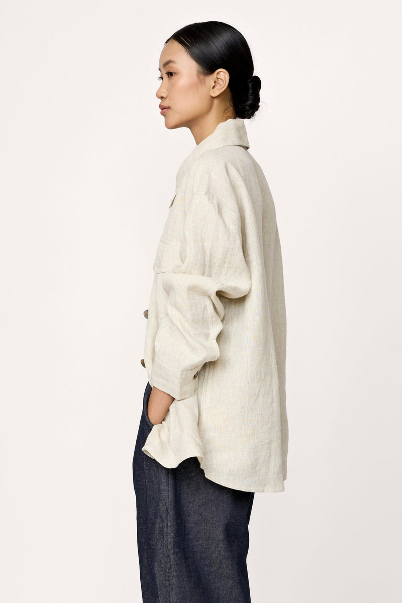 Pocket Shacket - Natural Linen