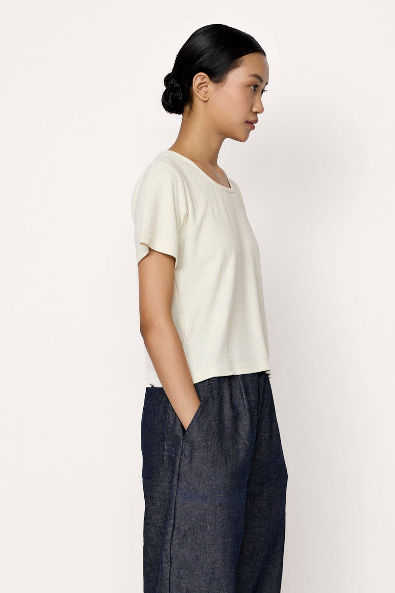 Cropped Crew T-Shirt - Ivory Silk Noil