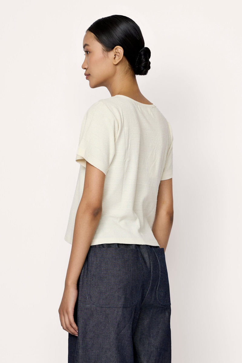 Cropped Crew T-Shirt - Ivory Silk Noil