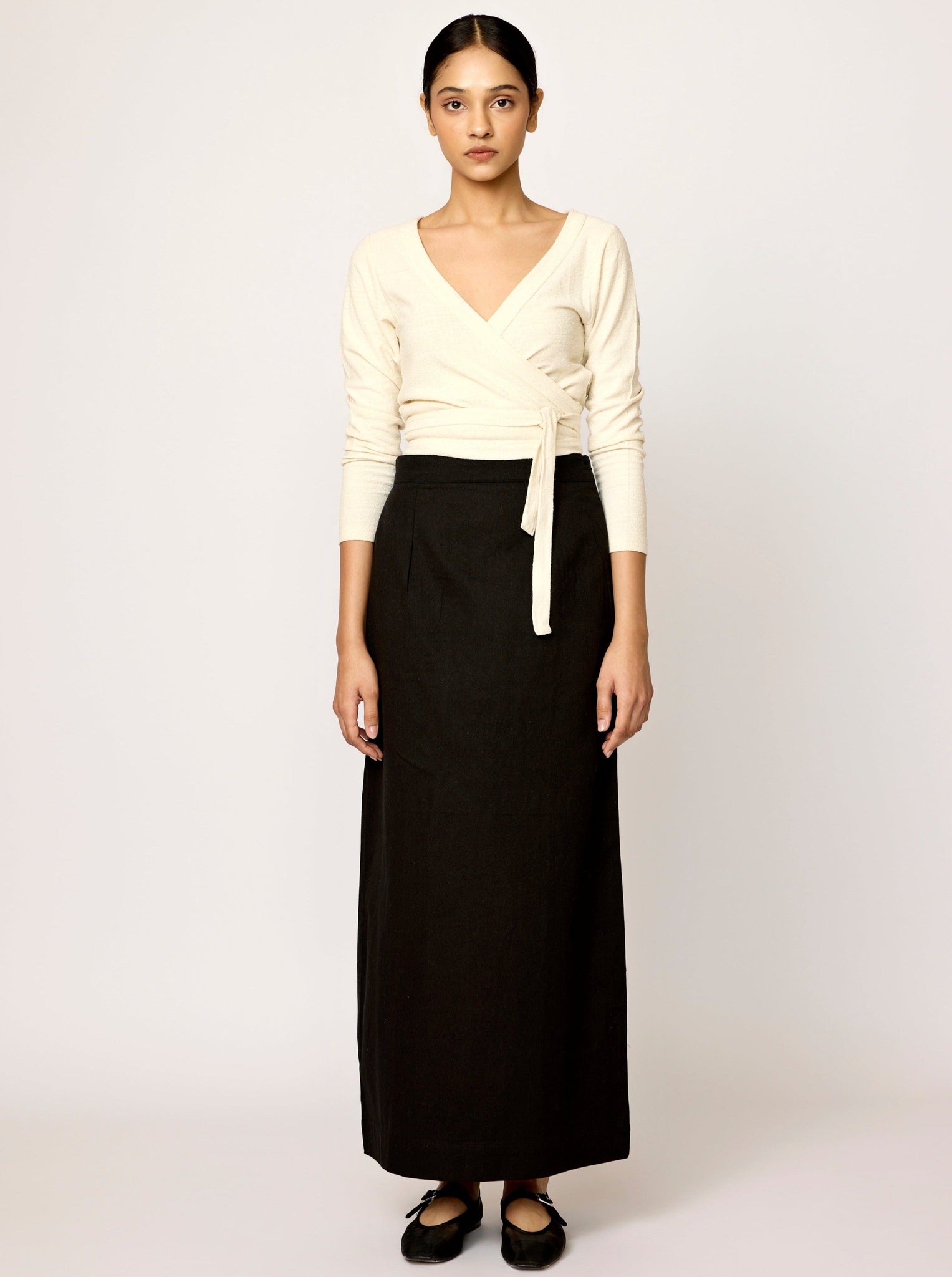 Tailored Midi Skirt - Black