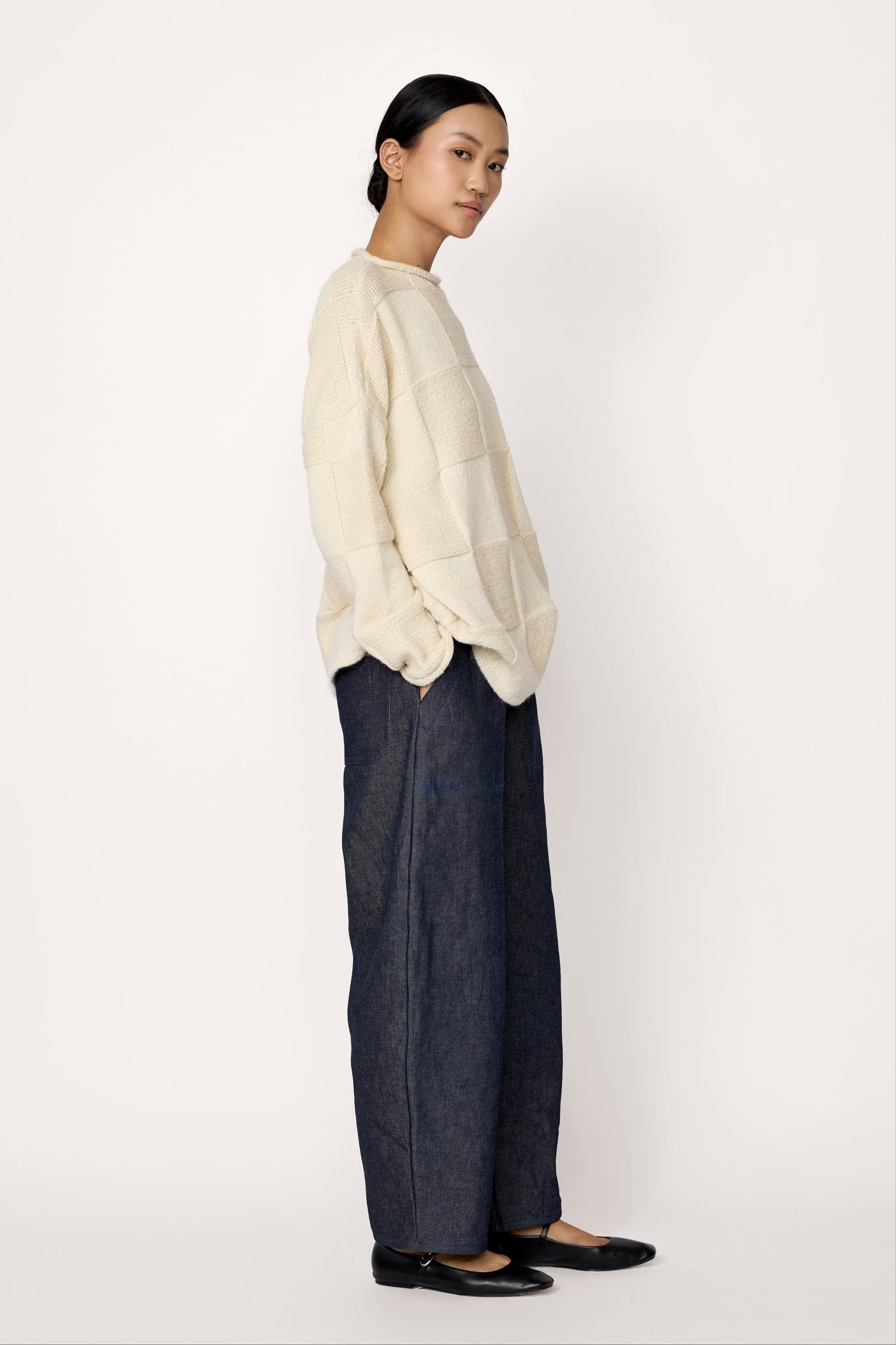 Heritage Basketweave Sweater - Ivory