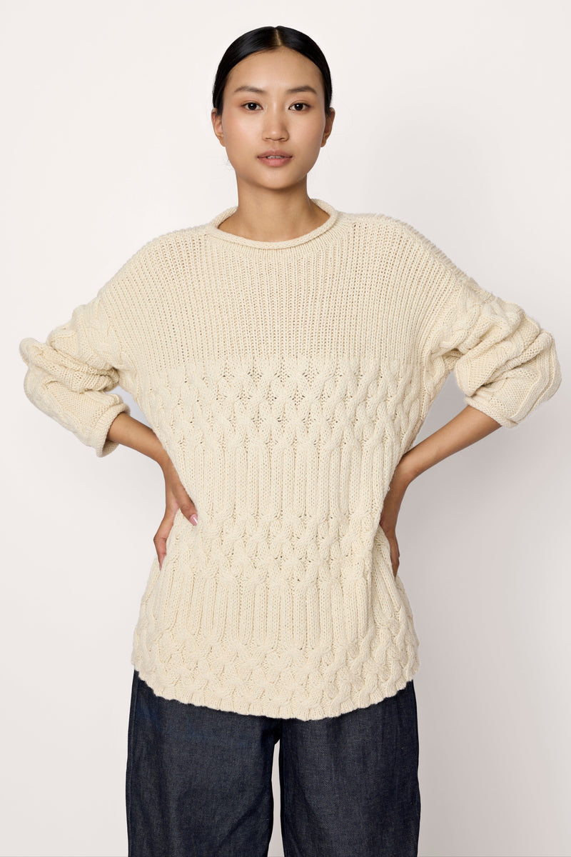Heritage Fisherman Sweater - Ivory
