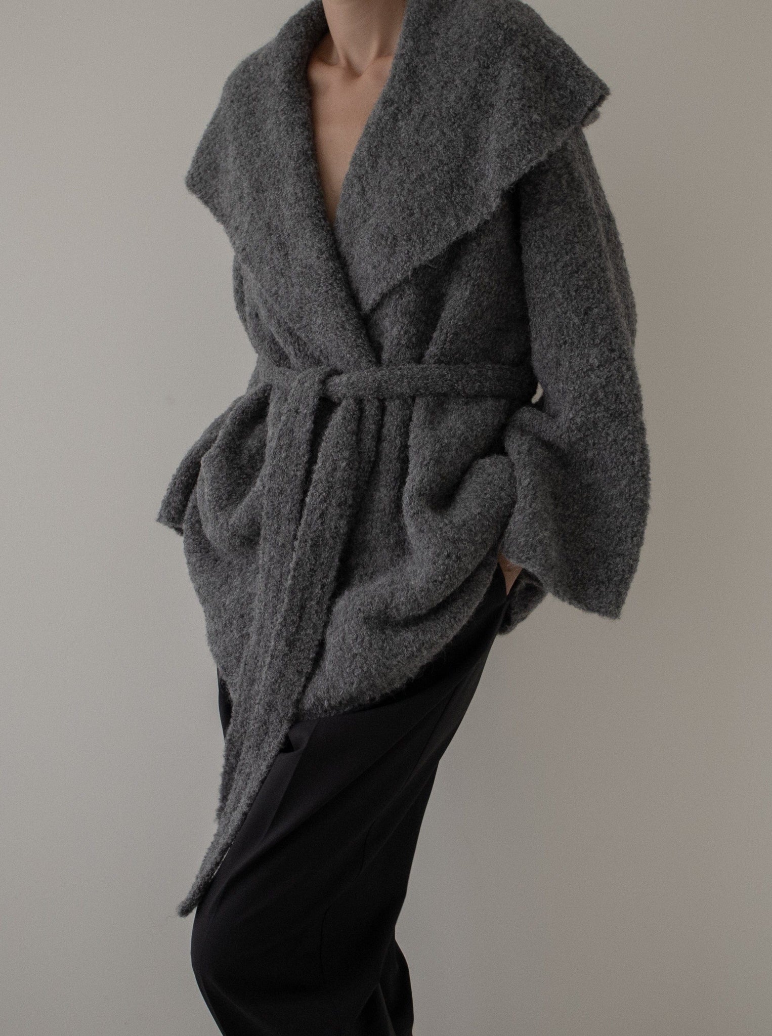 Canyon Wrap Sweater Coat - Charcoal Grey - pre-order