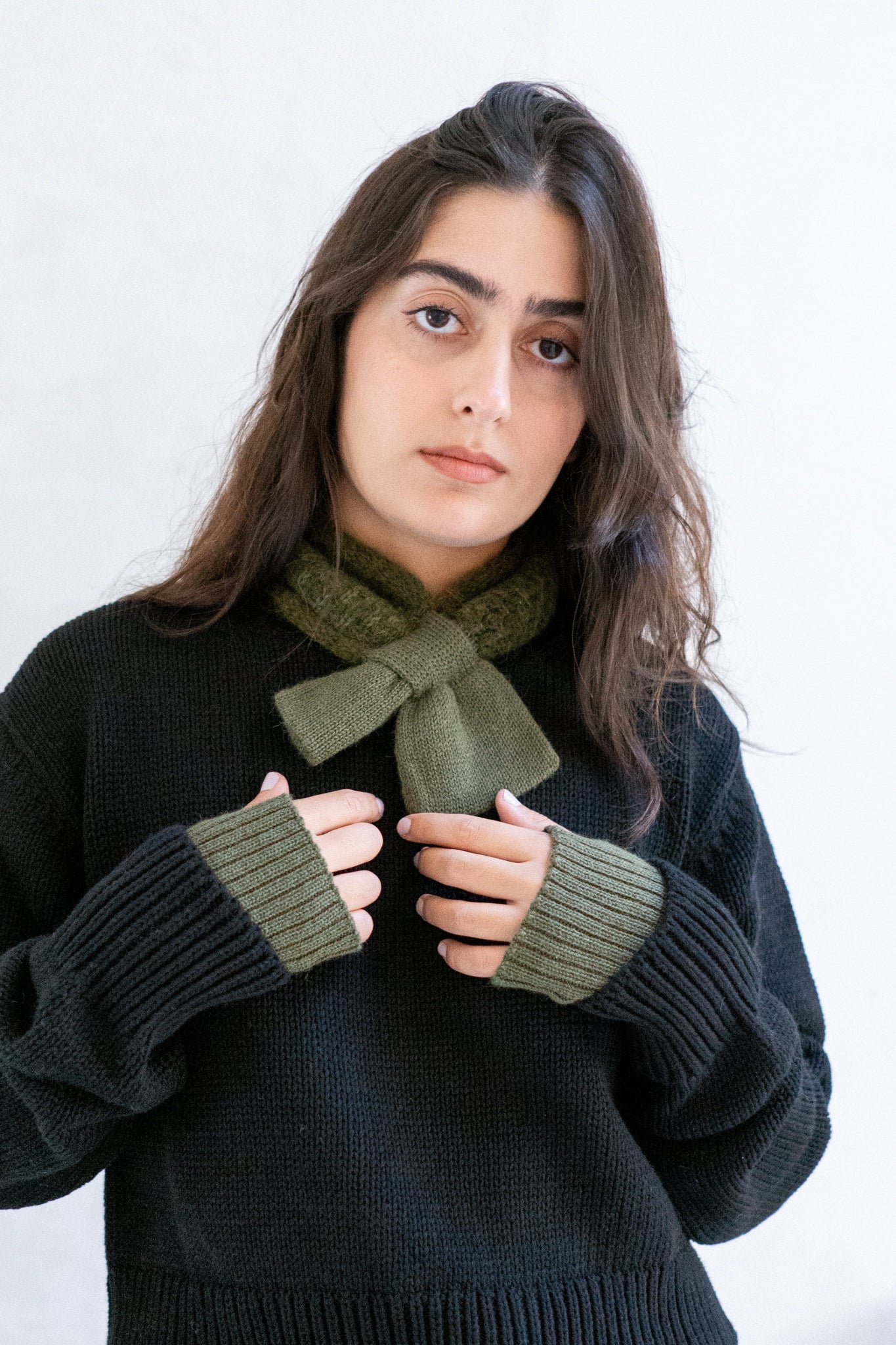 Sloane Necktie Scarf - Olive Branch