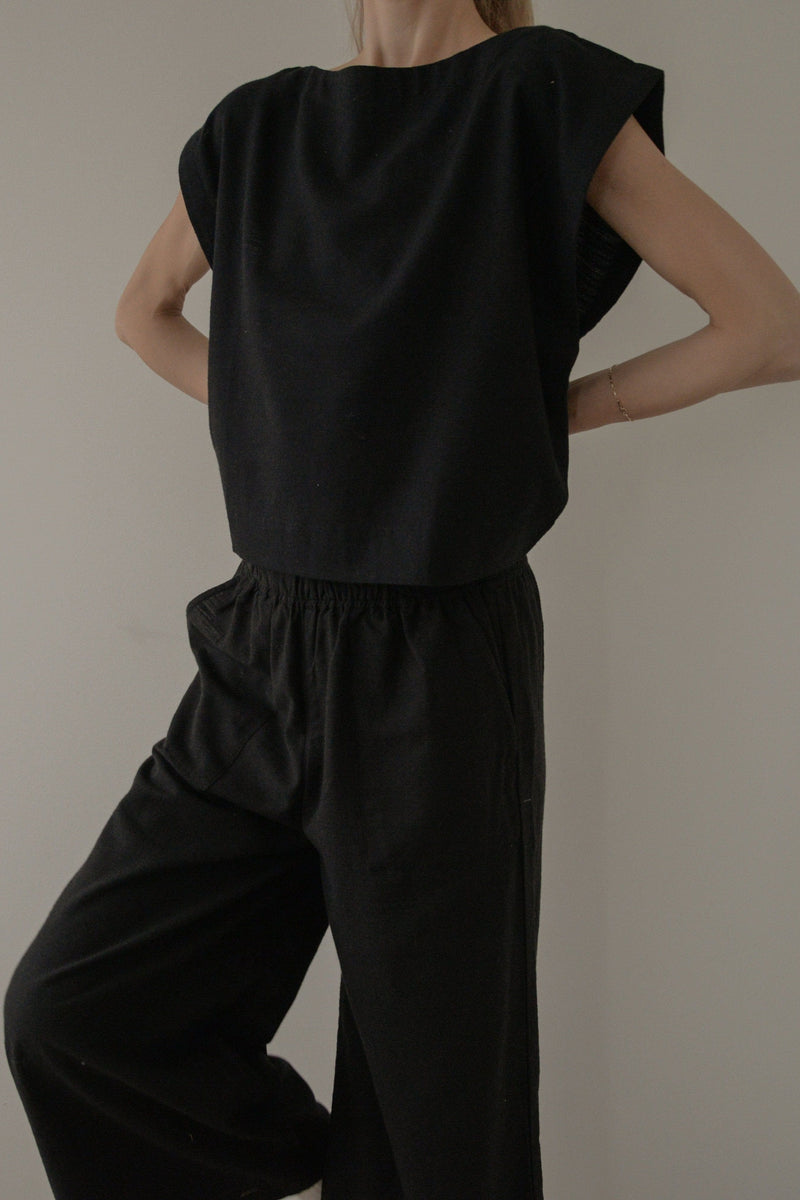 Everyday Top - Black Cotton