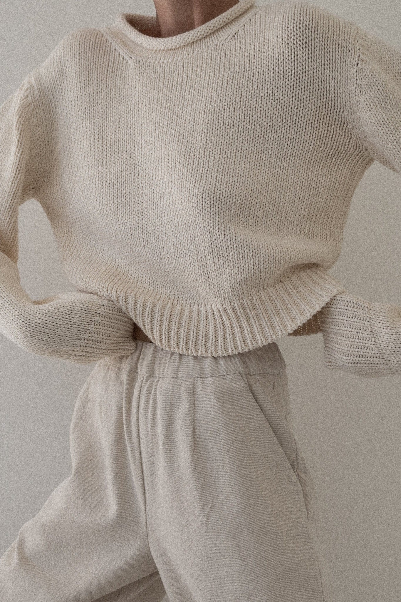 Mare Rolled Neck Sweater - Ivory