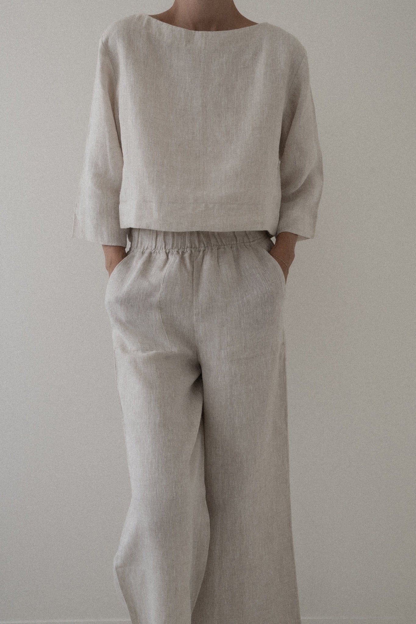 Popover Top - Natural Linen