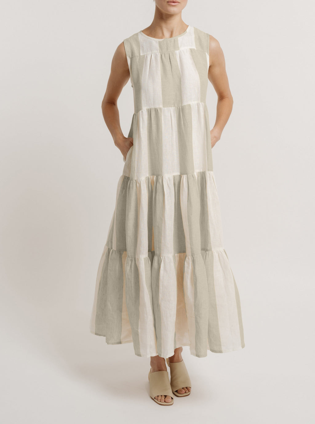 Tiered Linen Maxi Dress - Tulum Stripe – LAUDE the Label