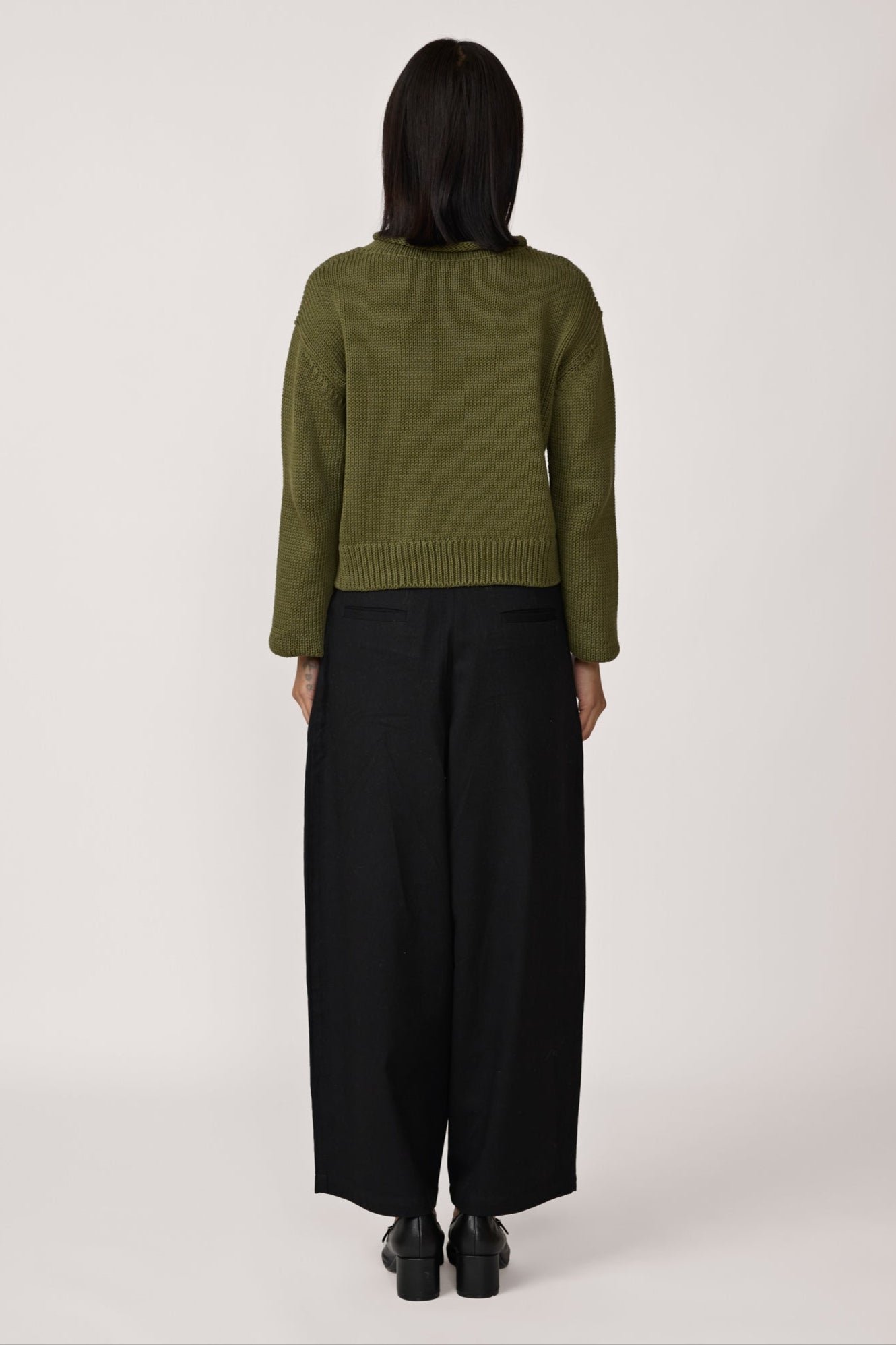 Mare Rolled Neck Sweater - Olive