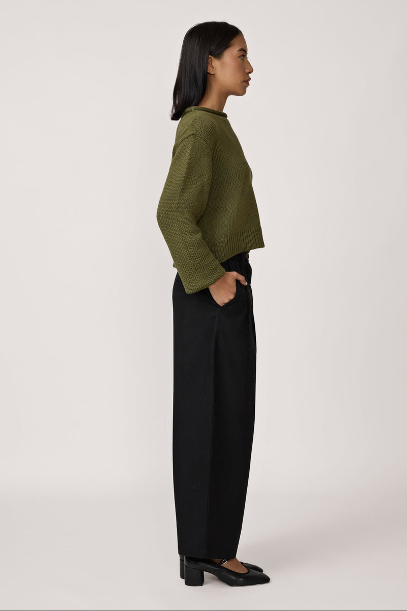 Mare Rolled Neck Sweater - Olive