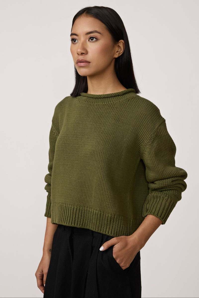Mare Rolled Neck Sweater - Olive