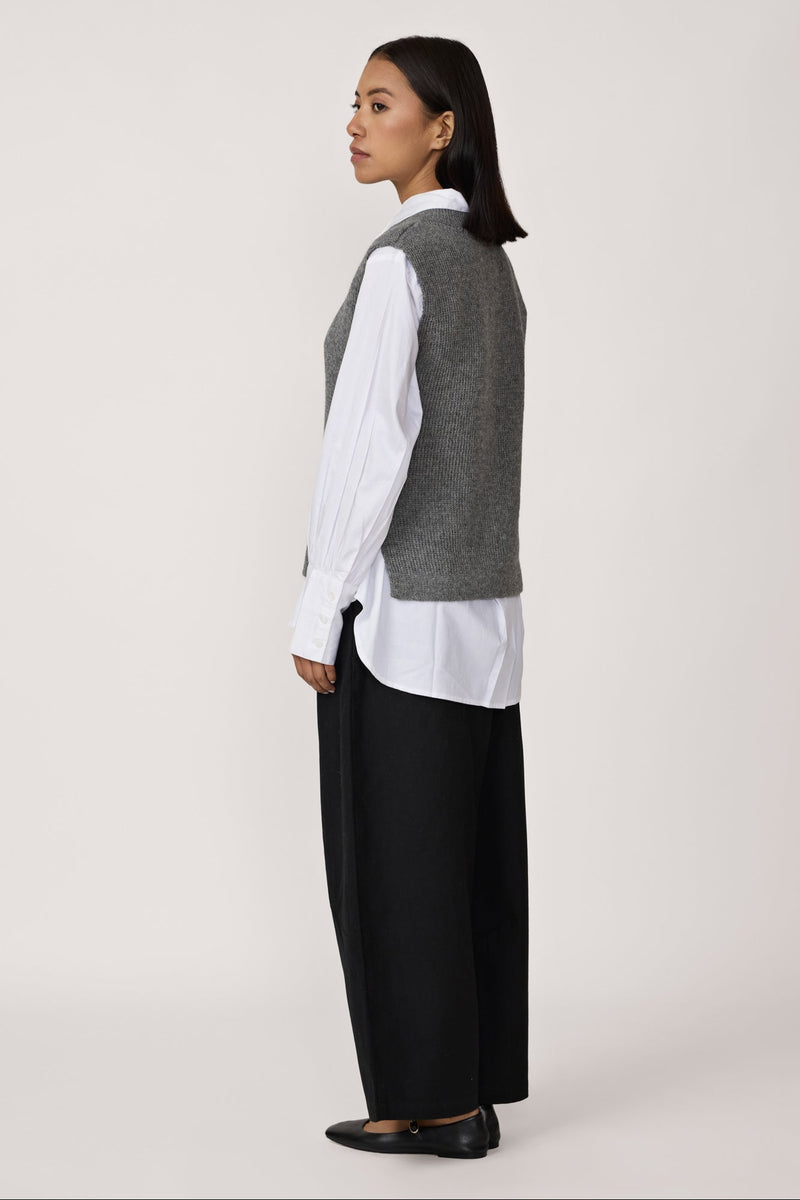 Mockneck Sweater Vest - Charcoal