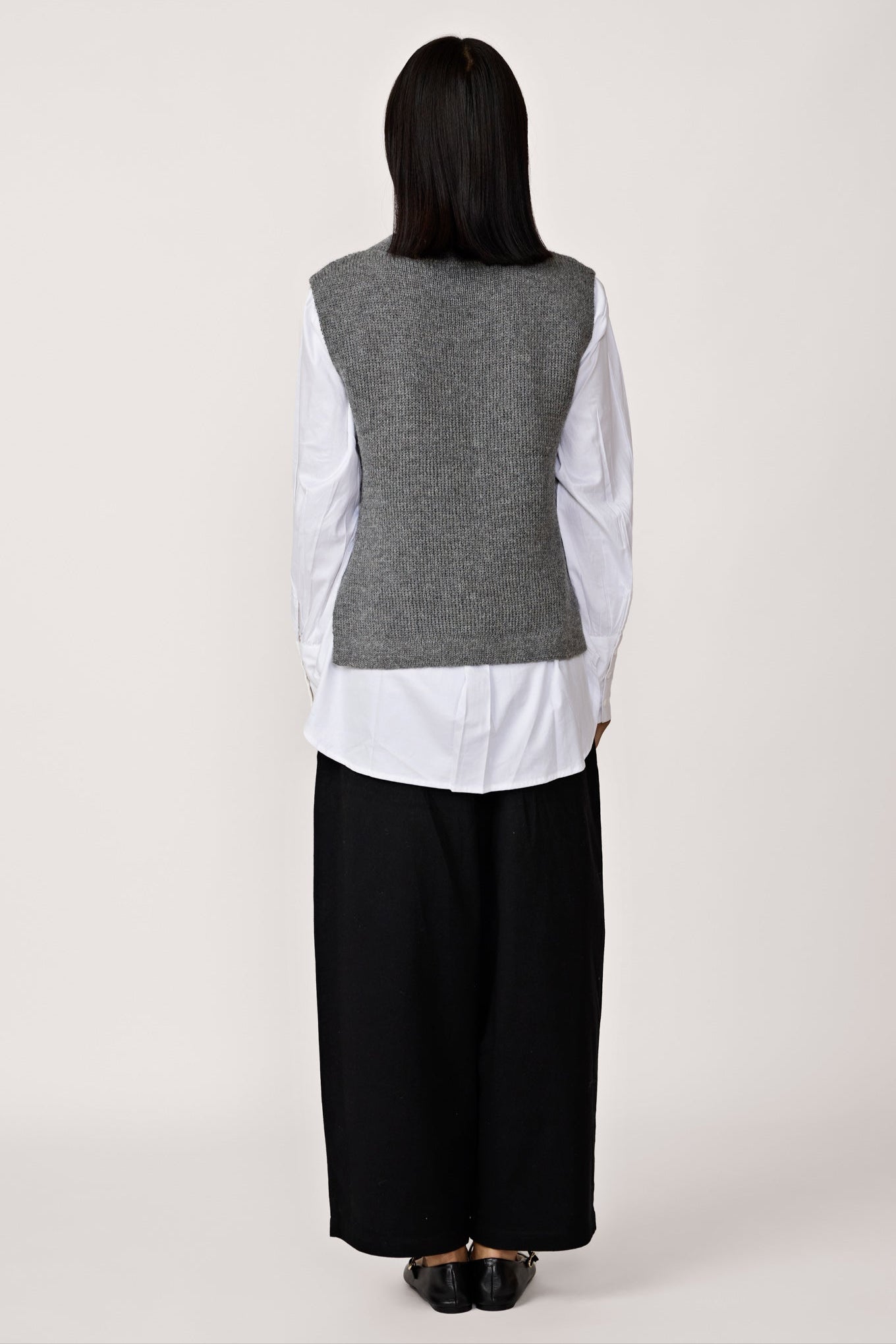 Mockneck Sweater Vest - Charcoal