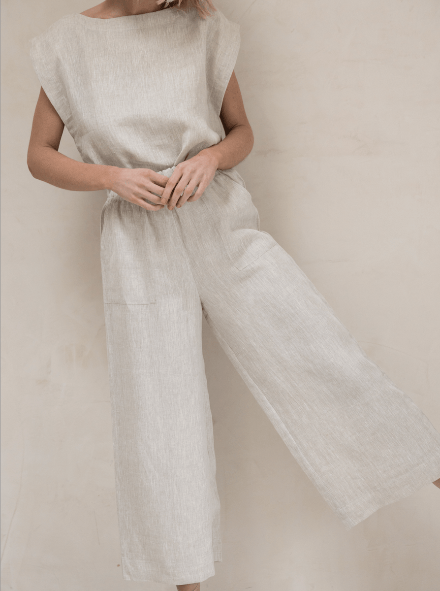 Everyday Crop Pant - Natural Linen