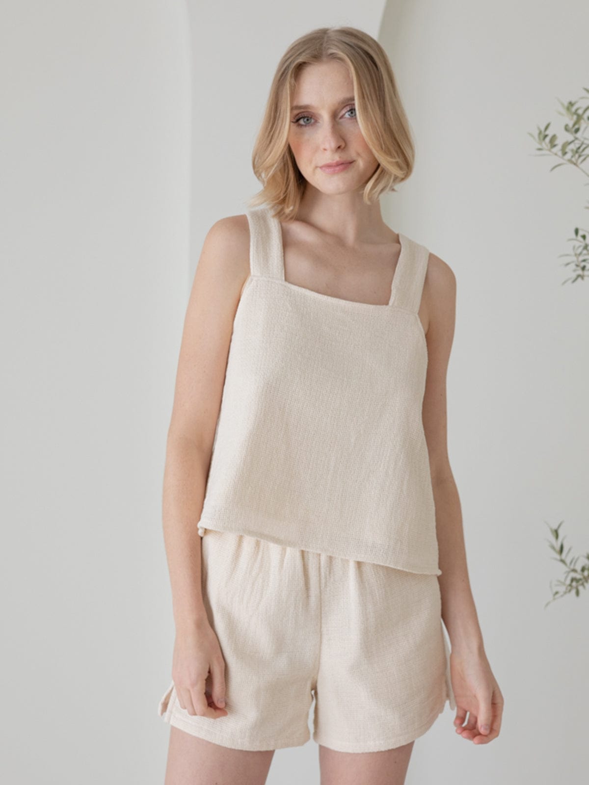 Cross Back Tank - Natural