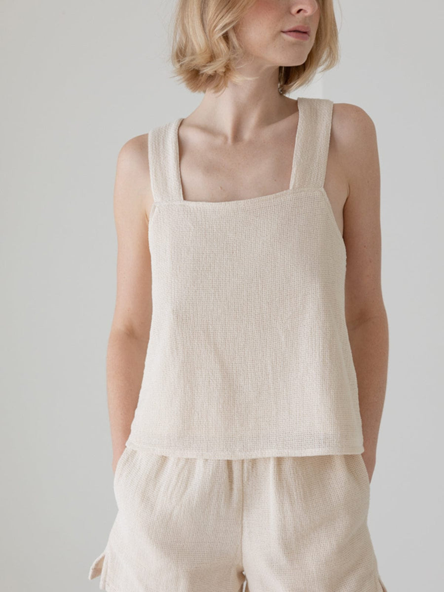Cross Back Tank - Natural