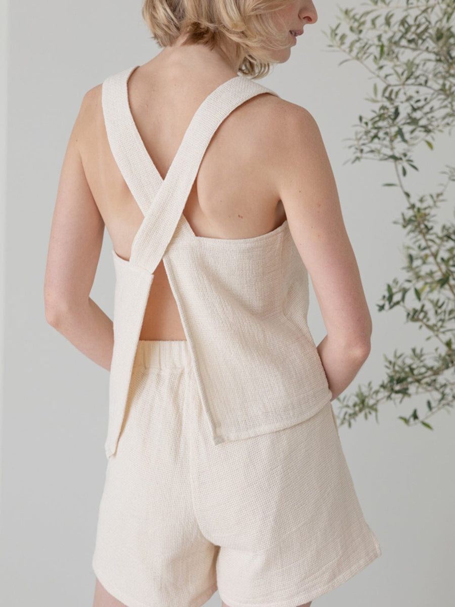 Cross Back Tank - Natural